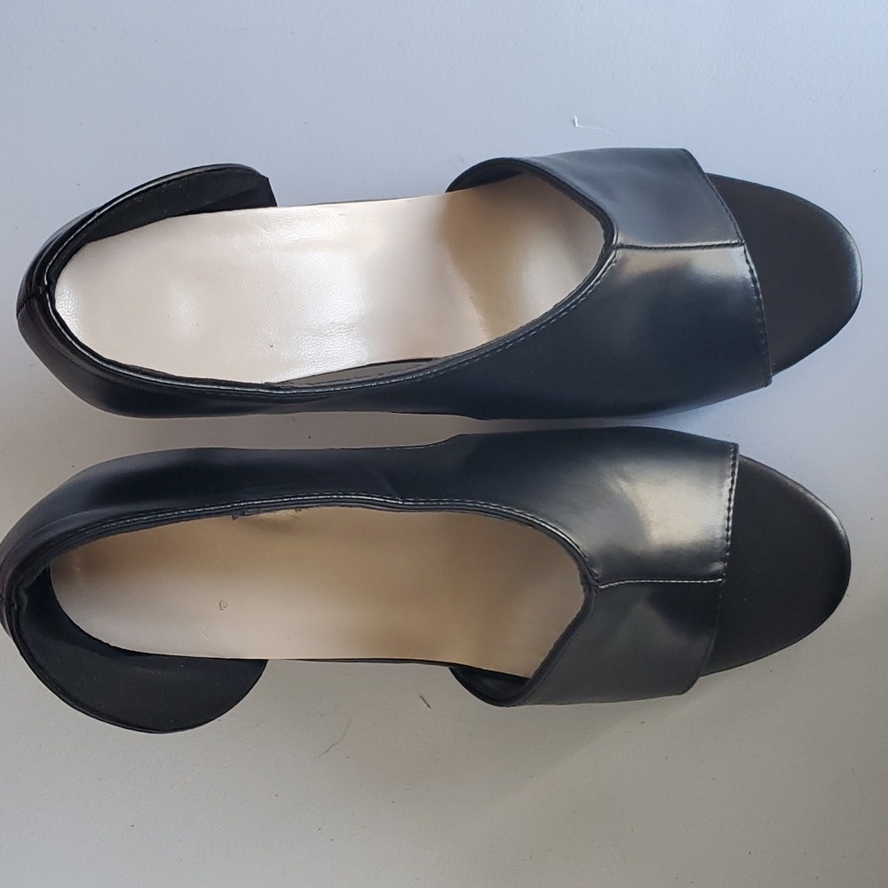 Fashion Girl Black Slip-on Heels, US Women's Size 7.5